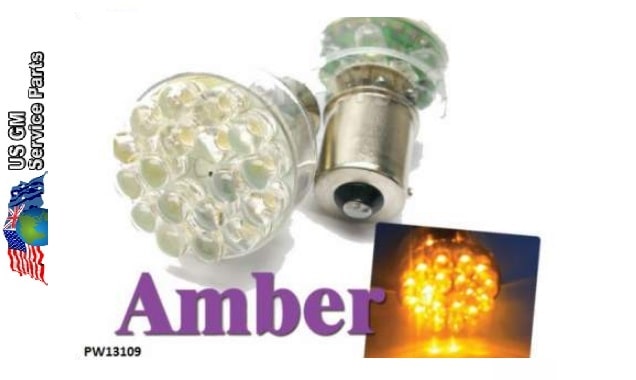 Bulb: LED AMBER - Single Contact (Pair)